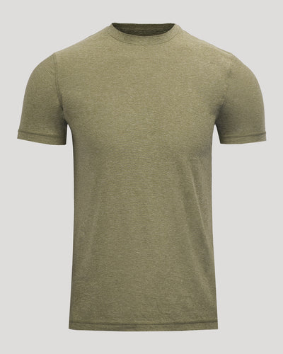 Active Crew Neck - Heather Military Green