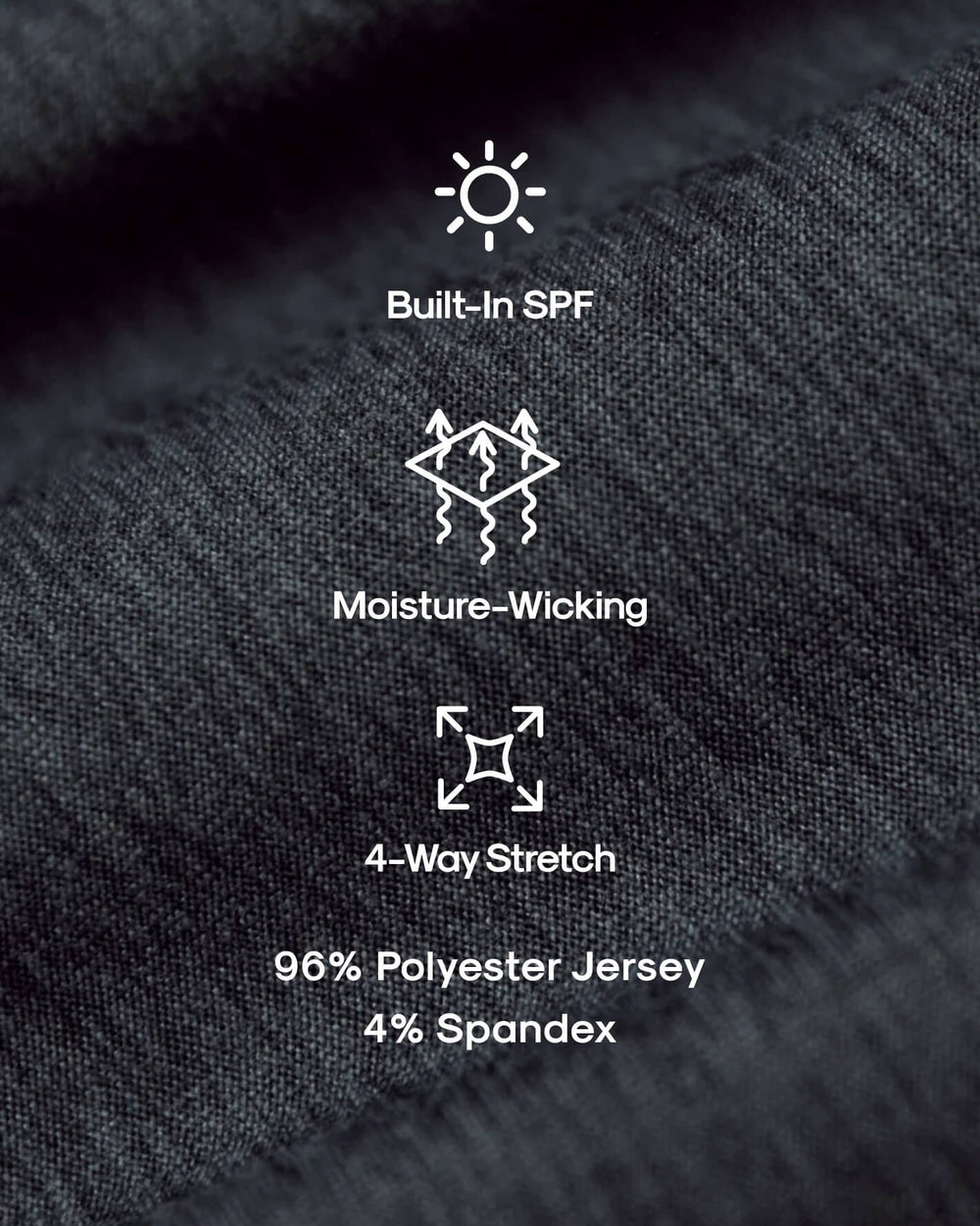 Staple Active Crew 3-Pack fabric features SPF, moisture-wicking, 4-way stretch.