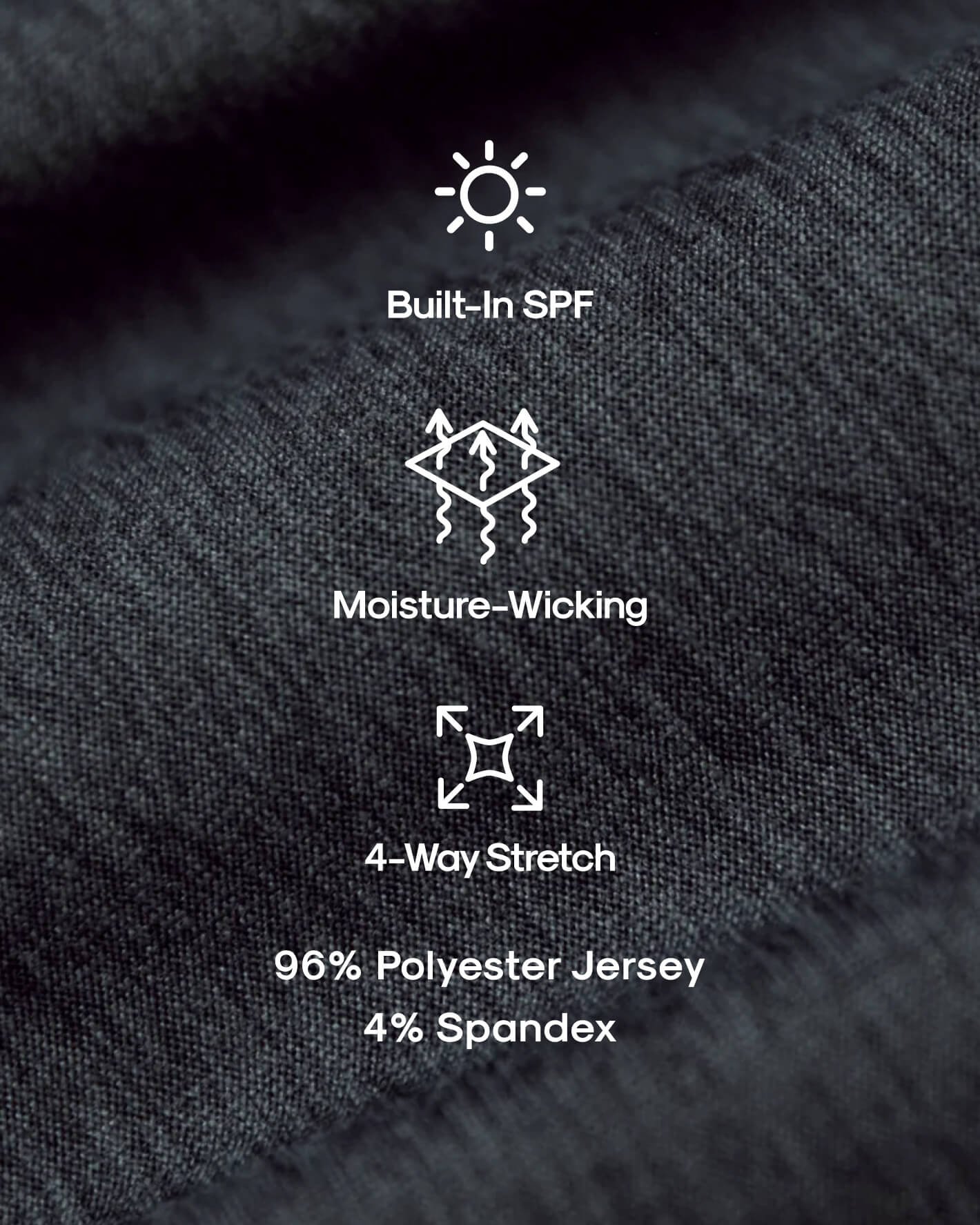 Staple Active Crew 3-Pack fabric features SPF, moisture-wicking, 4-way stretch.