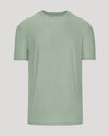Lichen Active Crew Neck Tee, light sage, short-sleeve, front view.