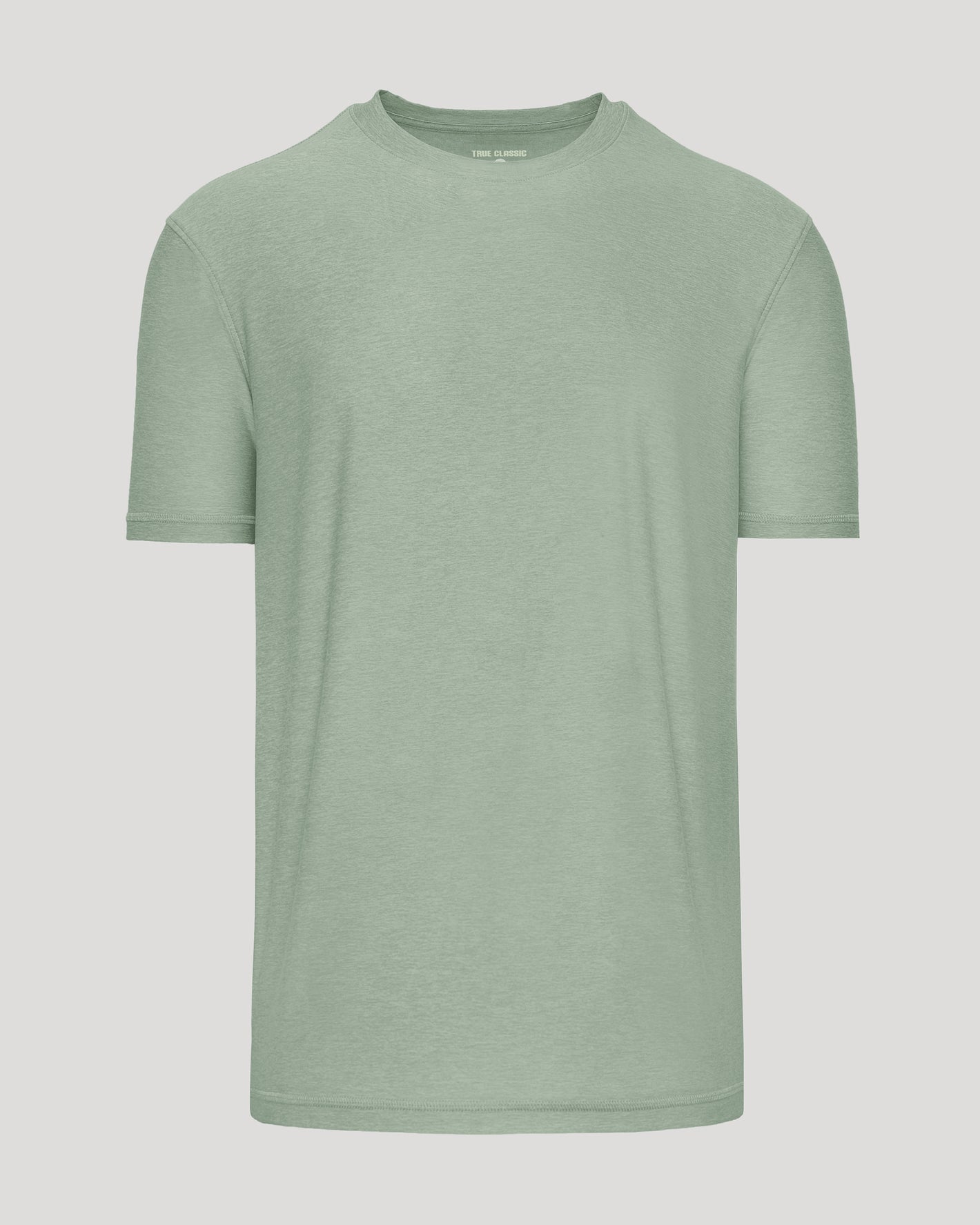 Lichen Active Crew Neck Tee, light sage, short-sleeve, front view.