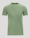 Green t-shirt on a light gray background