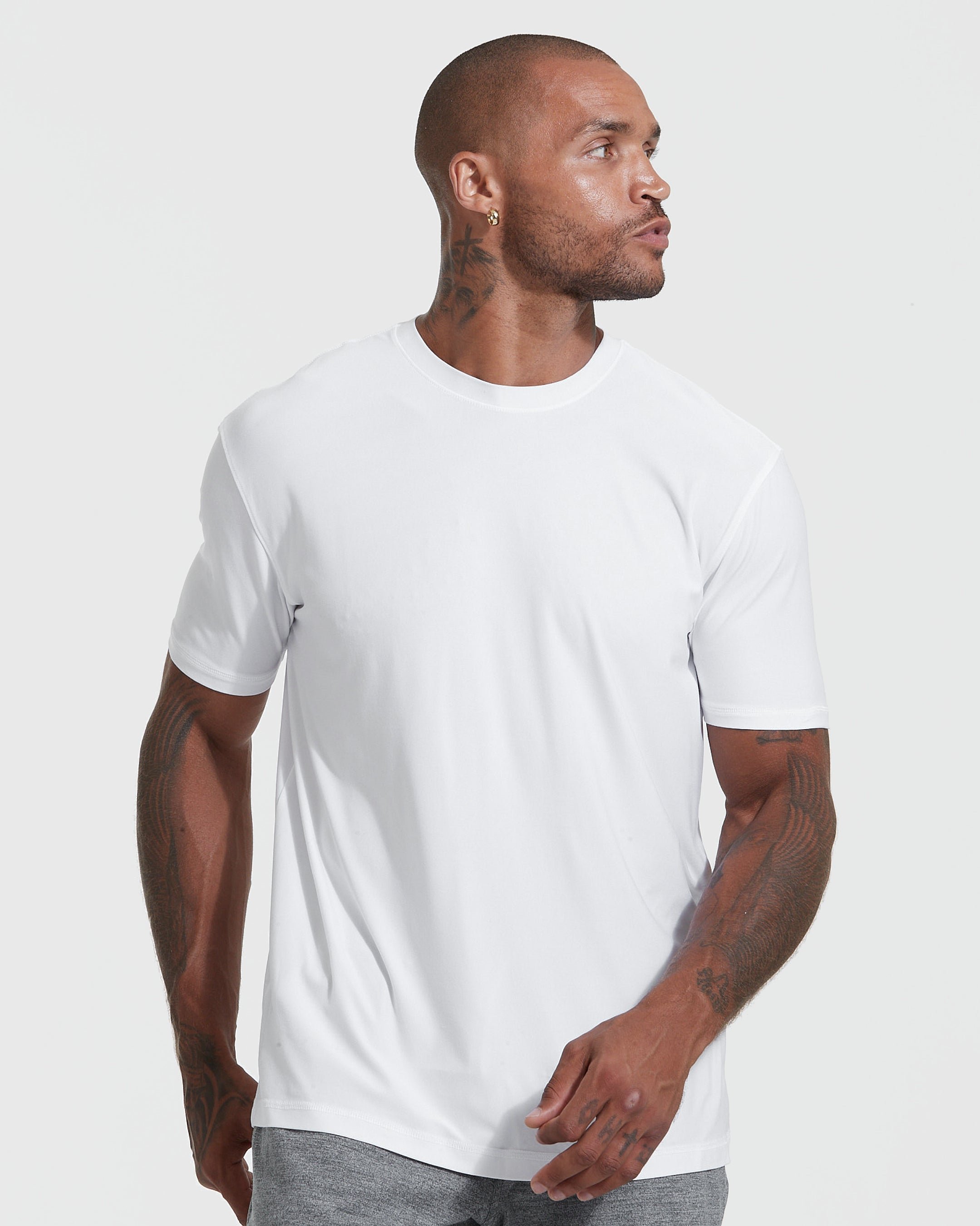 All White Active Crew 3-Pack