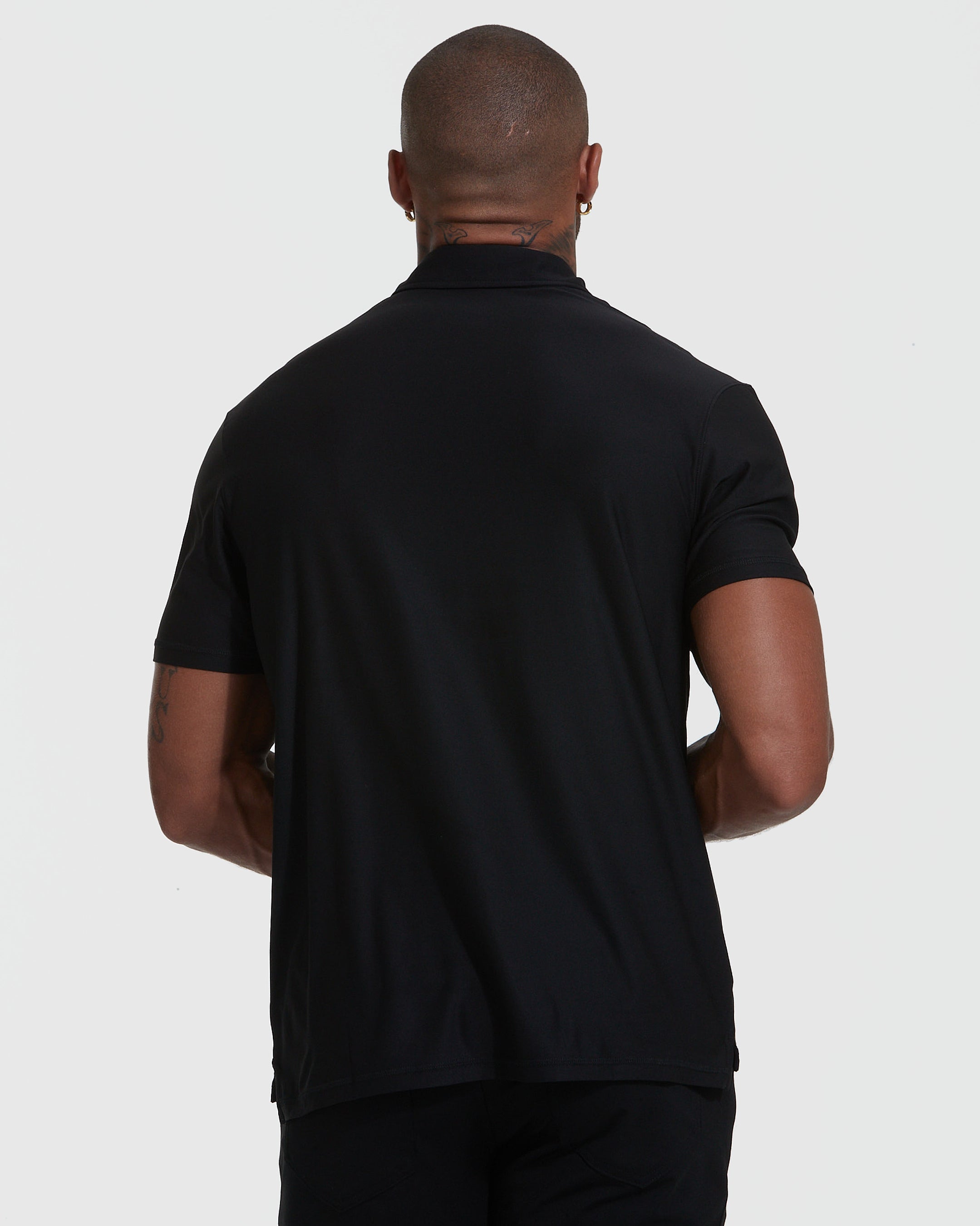 Black Short Sleeve Active Polo