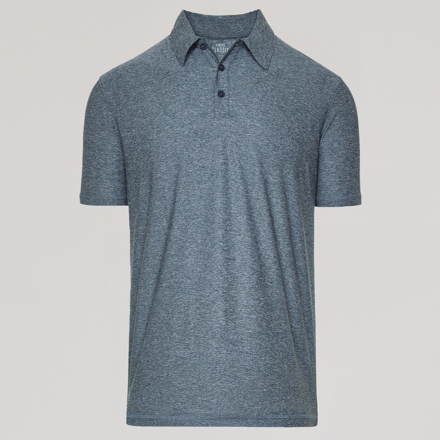 Heather Navy Active Short Sleeve Polo