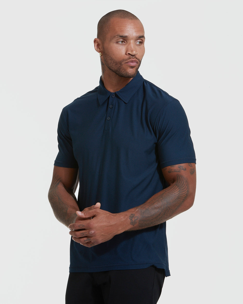 Yoke Navy Short Sleeve Polo Shirt