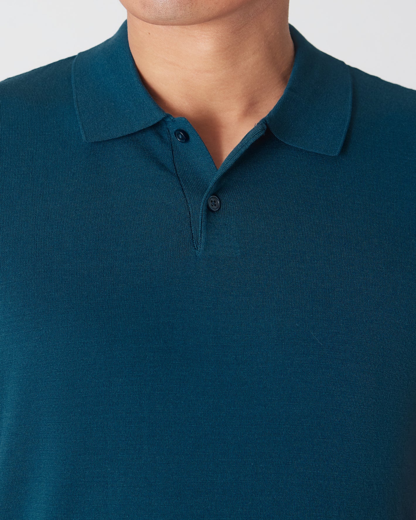 Centurion Short Sleeve Sweater Polo with textured knit and button placket.