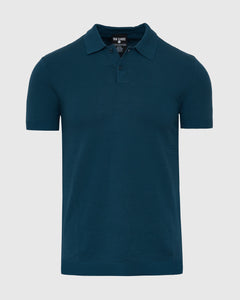 True ClassicCenturion Short Sleeve Sweater Polo with classic collar and two-button placket.
