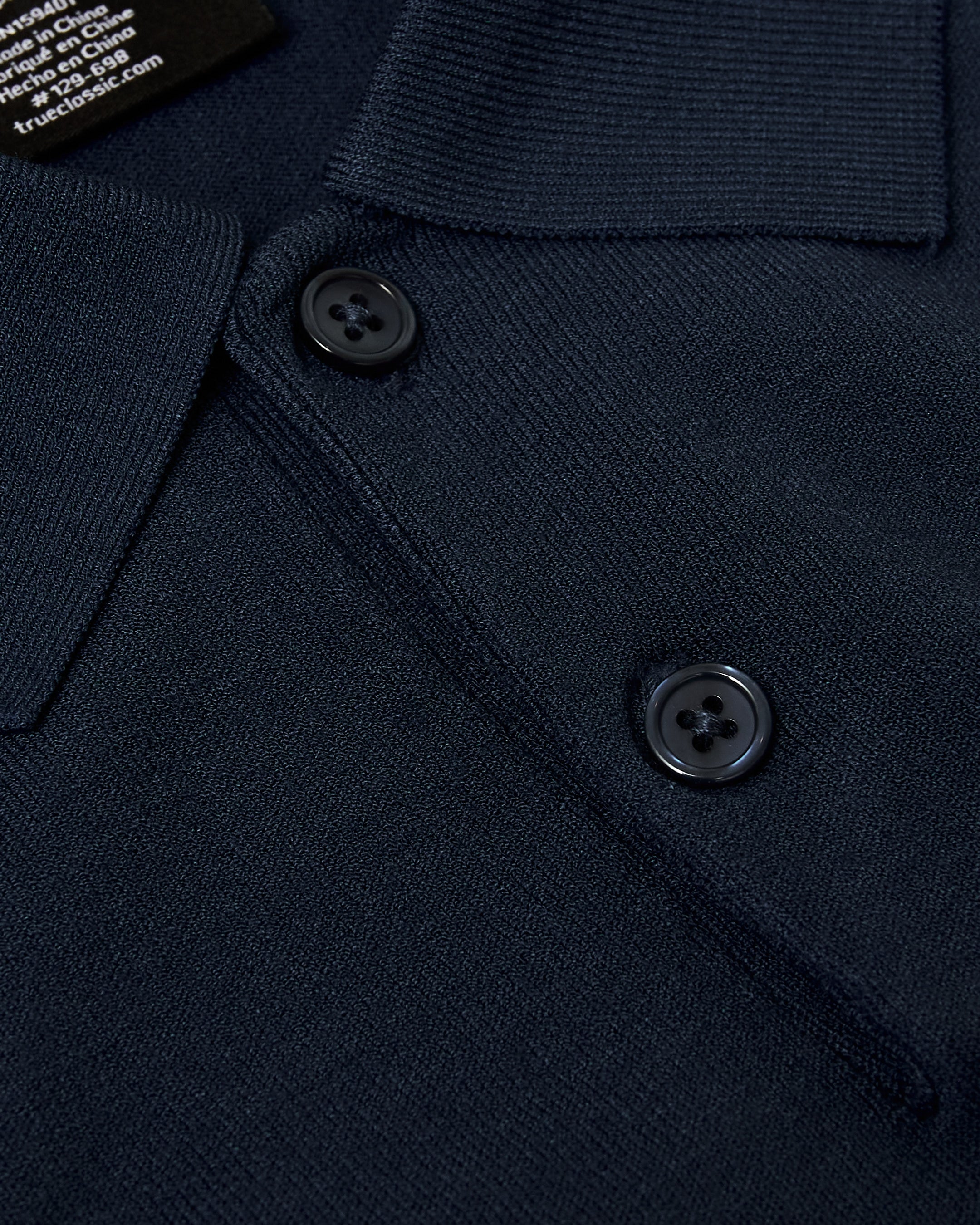Navy Short Sleeve Sweater Polo