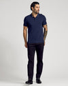 Navy Short Sleeve Sweater Polo