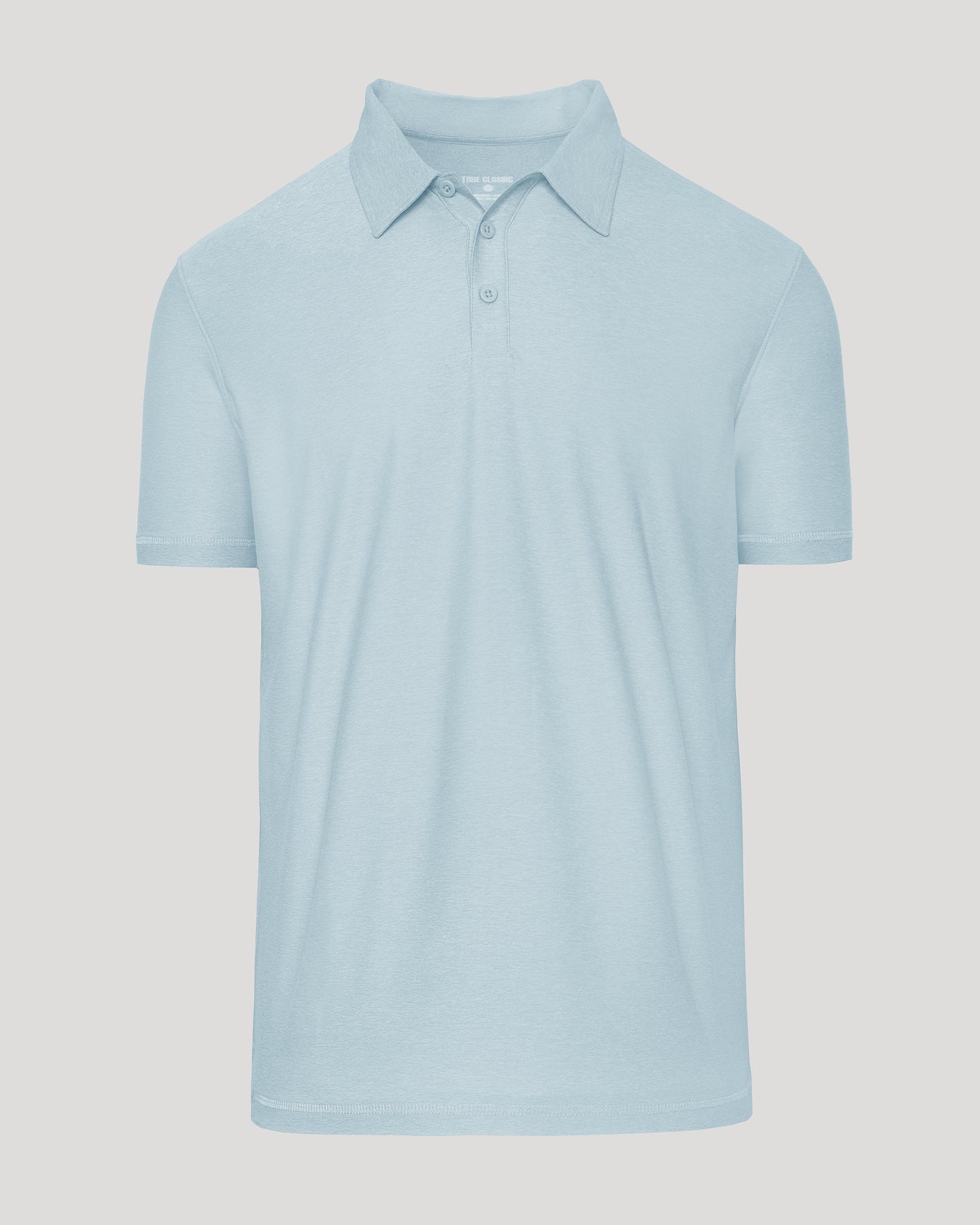 Arctic Active Polo 2.0, light blue heathered, classic collar, three-button design.