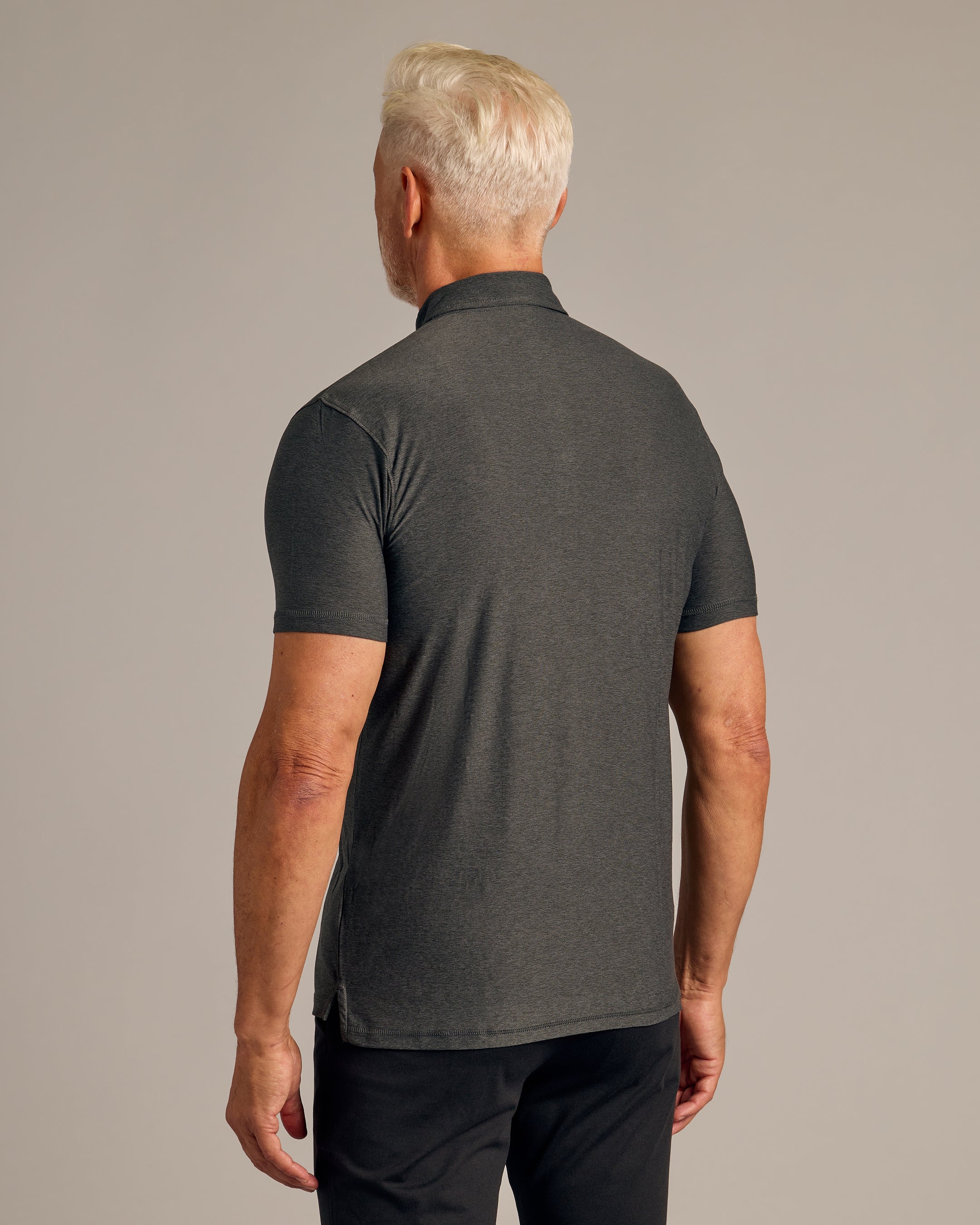 Men's Interlock Polo Cover-Up - Charcoal Heather