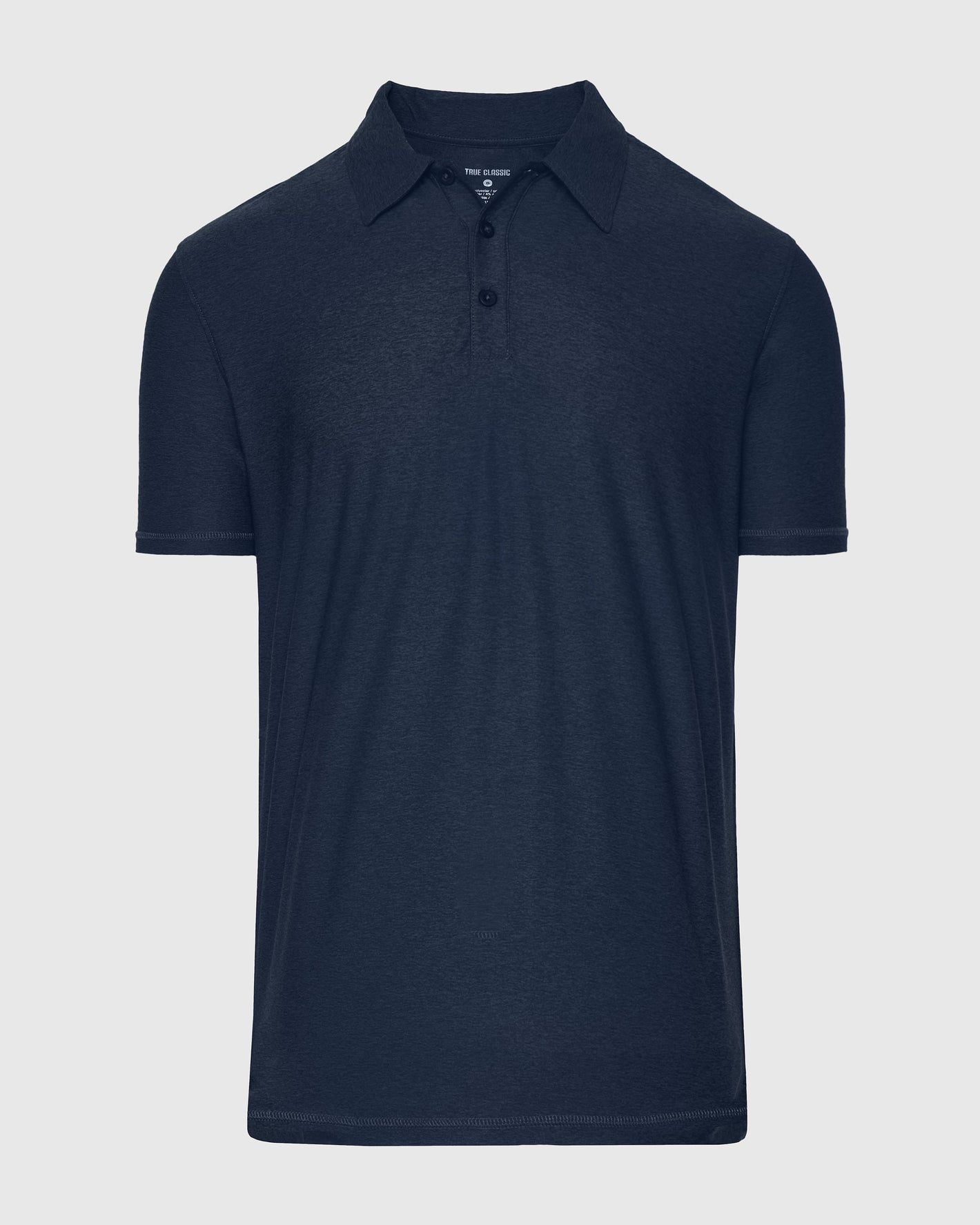 True Classic Men’s Active Short Sleeve Polo - Navy, Performance Stretch Fit