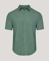 Moss Short Sleeve Linen Shirt, button-up, relaxed slim fit.