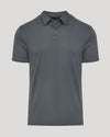 Carbon Premium Pima Polo in charcoal with classic collar and three-button placket.