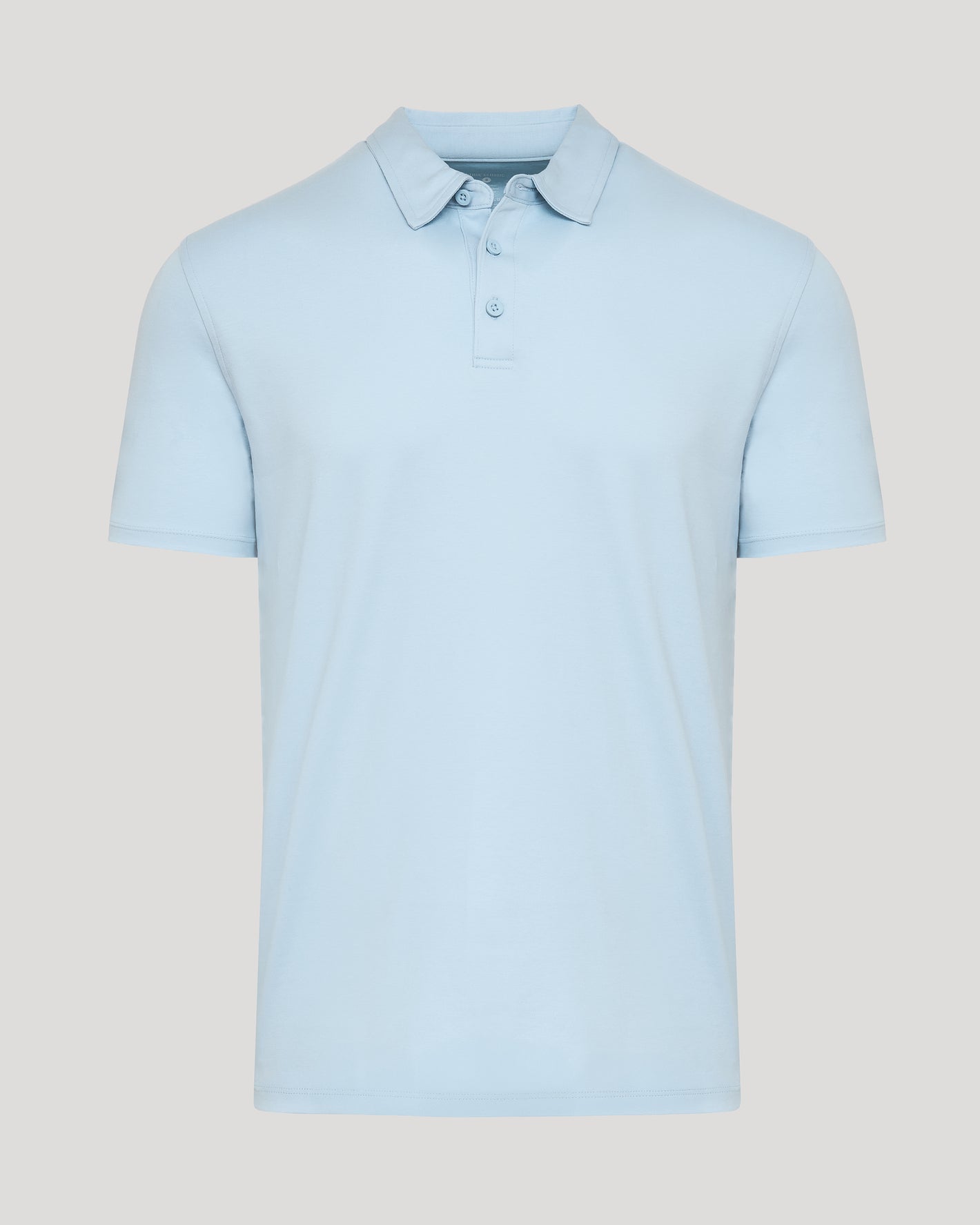 Ether Premium Pima Polo, light blue with classic collar and placket.