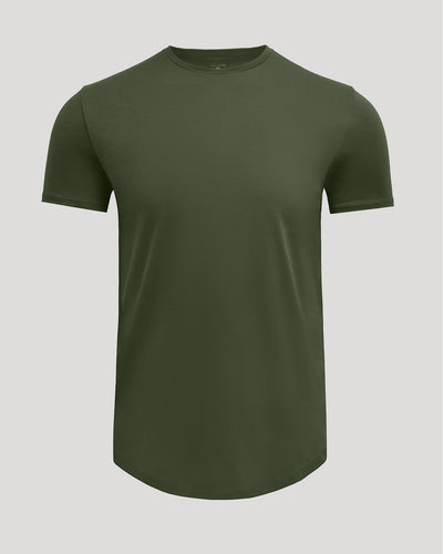 Pima Cotton Blend Crew ‑ Curved Hem