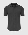 Charcoal Heather Gray Short Sleeve Ripstop Commuter Shirt with pocket and buttons.
