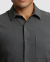 Heather Short Sleeve Ripstop Commuter Shirt 2-Pack in charcoal gray with pocket.