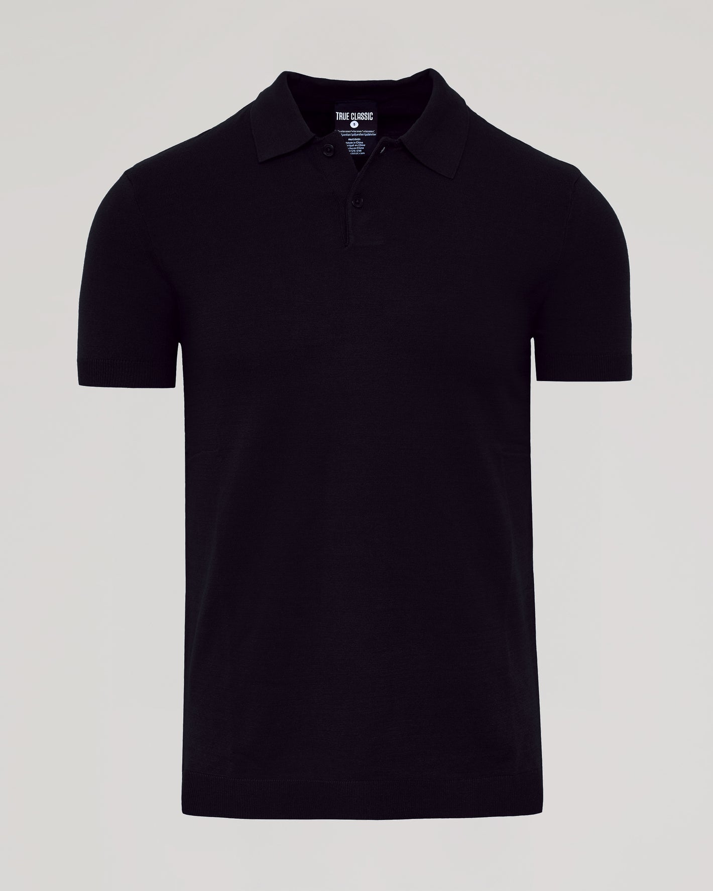 True Classic Black Dressy Polo Shirt