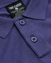 Blueberry Dressy Polo collar with TRUE CLASSIC label and buttons.