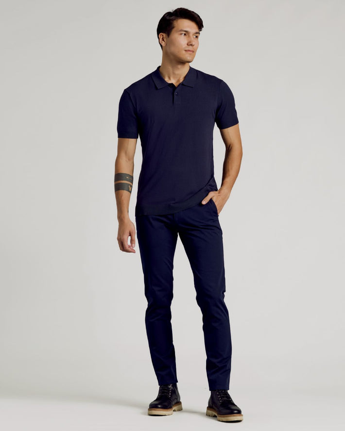 Navy stripe polo w/everyday short