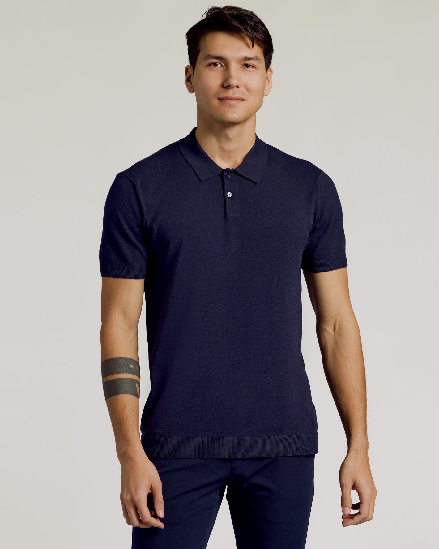 True Classic Men’s Sweater Polo – Dressy Short Sleeve Knit Polo with Stretch, Moisture-Wicking & UPF 30