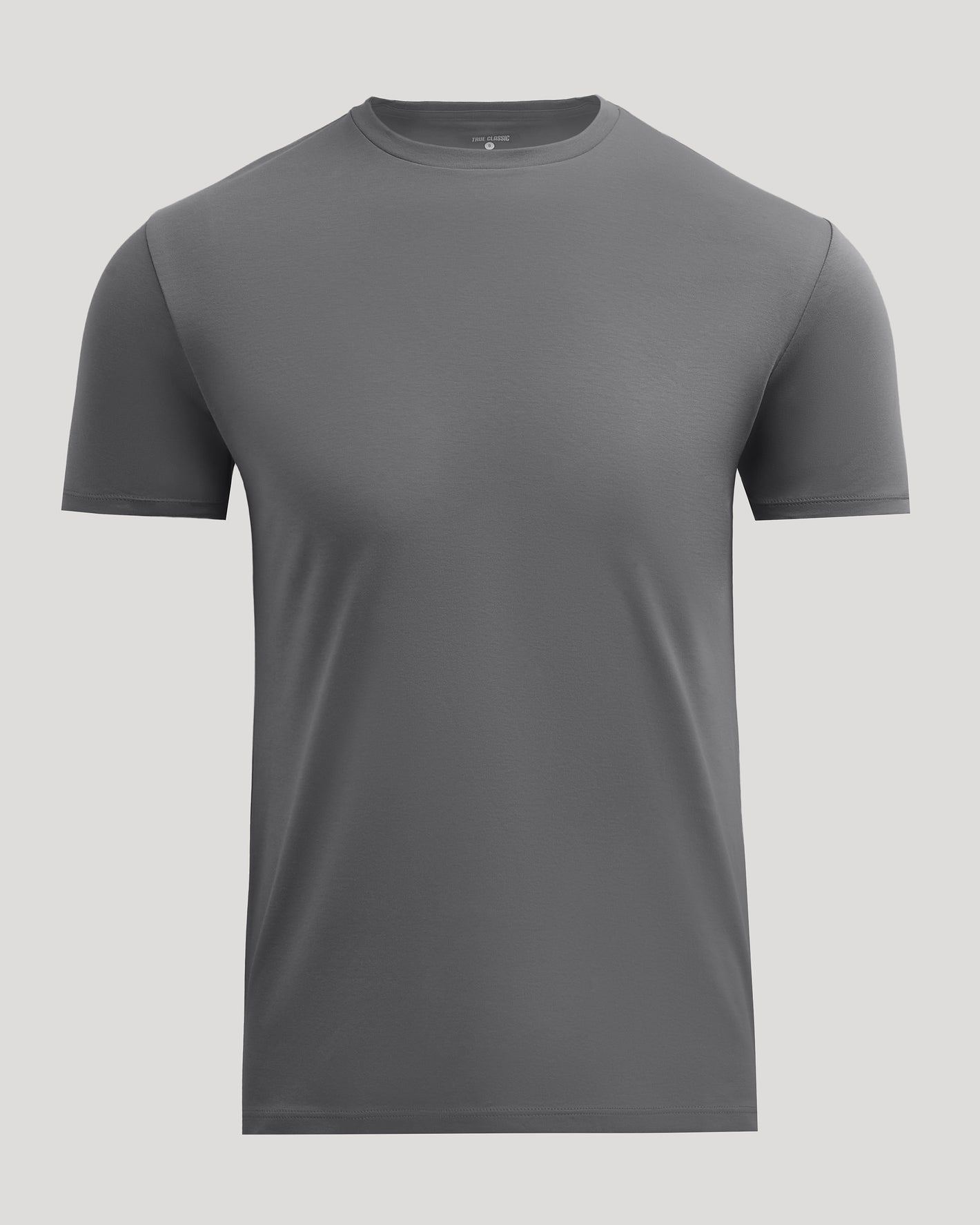 Carbon Premium Pima Crew Neck T-shirt, medium-dark gray, short-sleeved, crew-neck.
