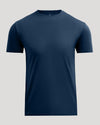 Navy Premium Pima Crew Neck T-shirt, short-sleeve, displayed flat.