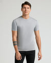 Young man wearing Premium Pima Crew 7-Pack gray tee.