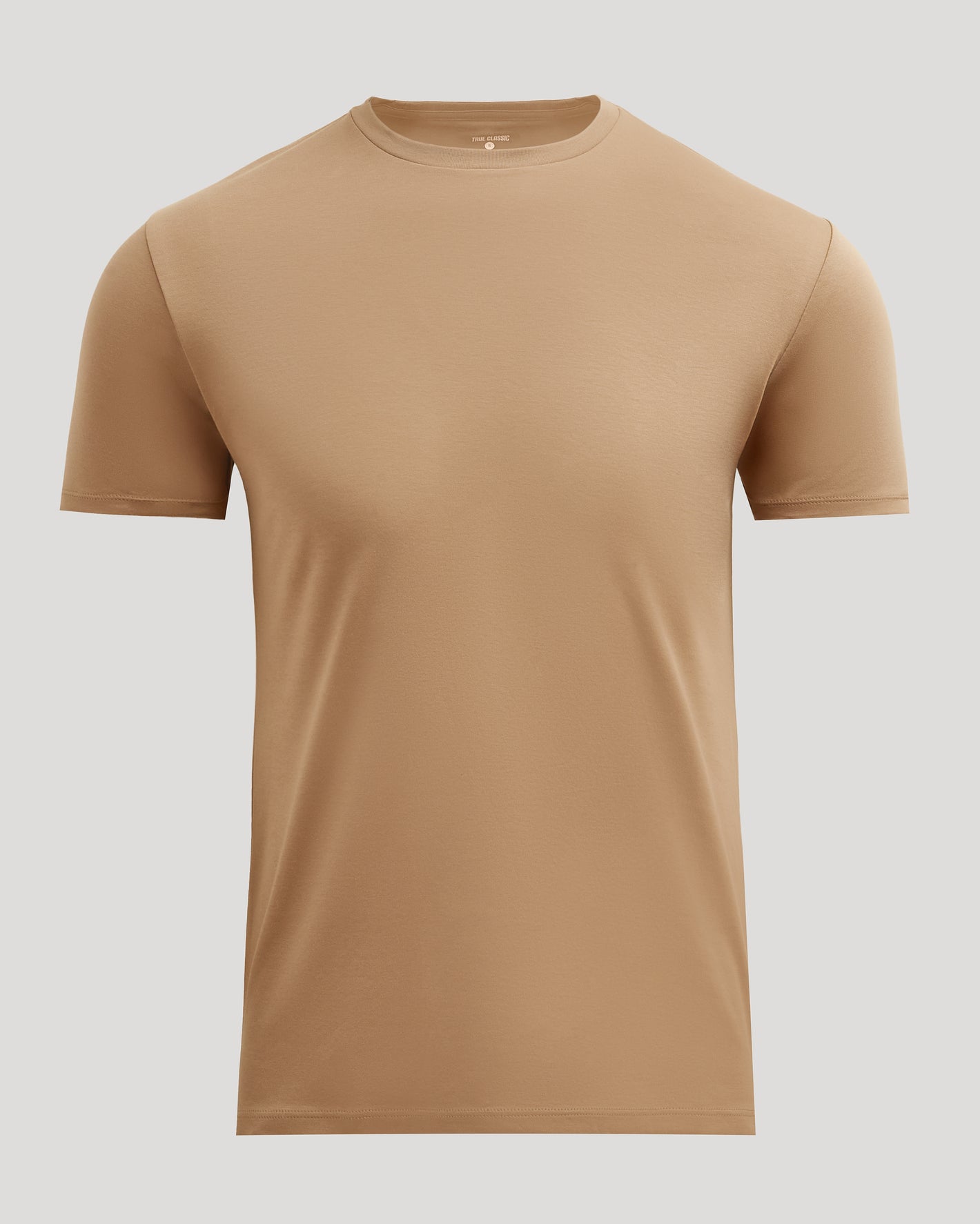Tahini Premium Pima Crew Neck, light tan, short-sleeve T-shirt.