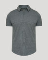 Charcoal Heather Gray Short Sleeve Comfort Knit Shirt with button-down front.
