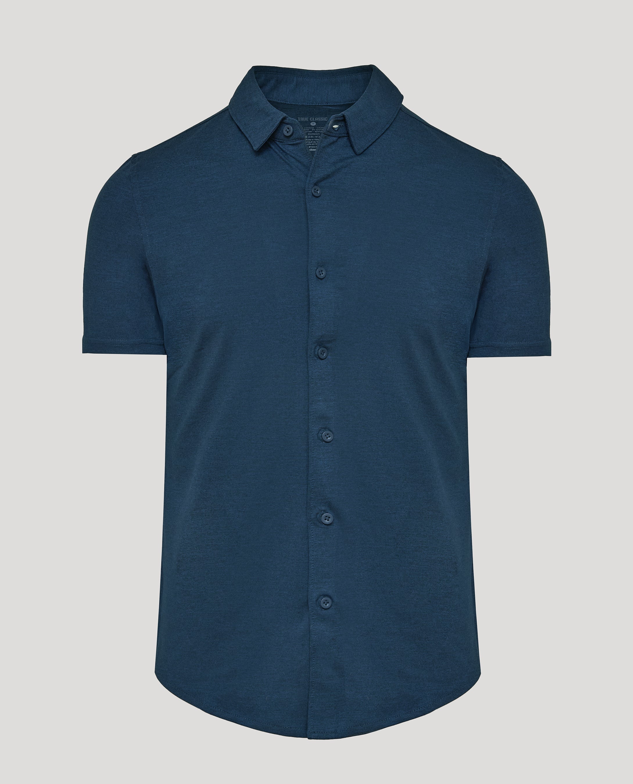 Shine Cotton Ruffle Tee Shirt - Dark Navy
