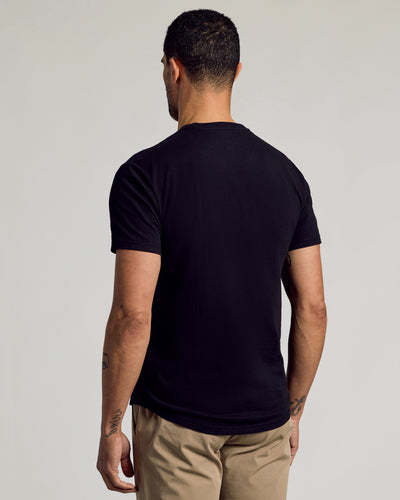 Classic Curved Hem Crew Neck - Black