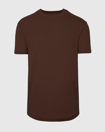 Classic Curved Hem Crew Neck - Carob