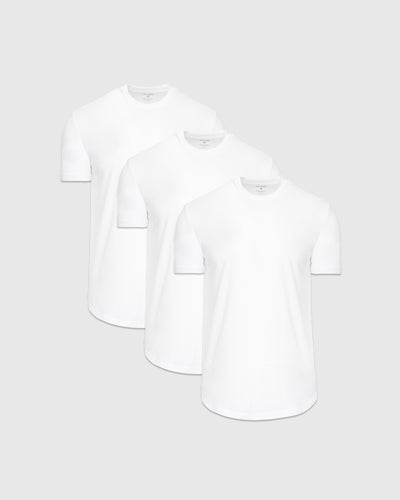 White Curved Hem Classic Crew Neck 3-Pack