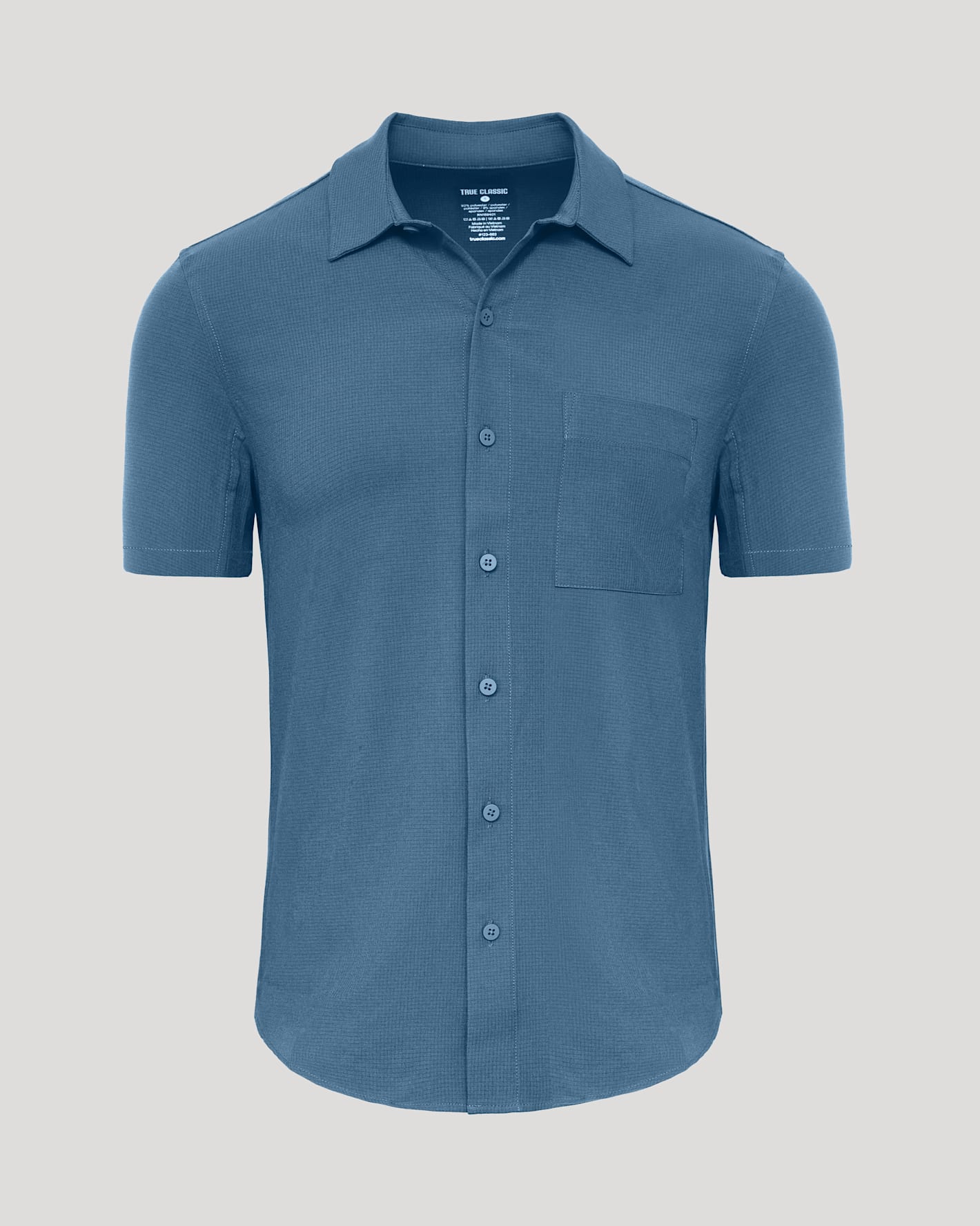 Fiord Short Sleeve Ripstop Commuter Shirt, light-blue, camp collar, chest pocket.