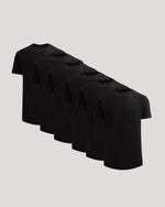 All Black Heavyweight Curved Hem Crew 6-Pack