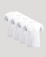 All White Pima Cotton Blend Crew 4-Pack