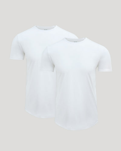 Pima Cotton Blend Crew ‑ Curved Hem (2‑Pack)