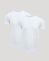 True Classic Men’s Pima Cotton Blend Crew, modern curved hem, athletic fit.
