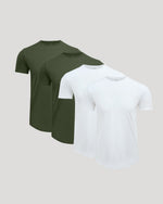 Pima Cotton Blend Curved Hem Crew 4-Pack