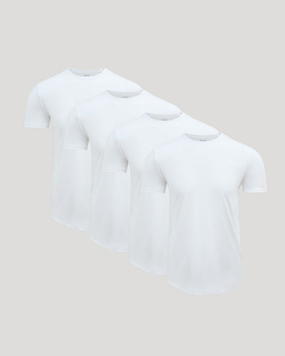 Pima Cotton Blend Crew ‑ Curved Hem (4‑Pack)