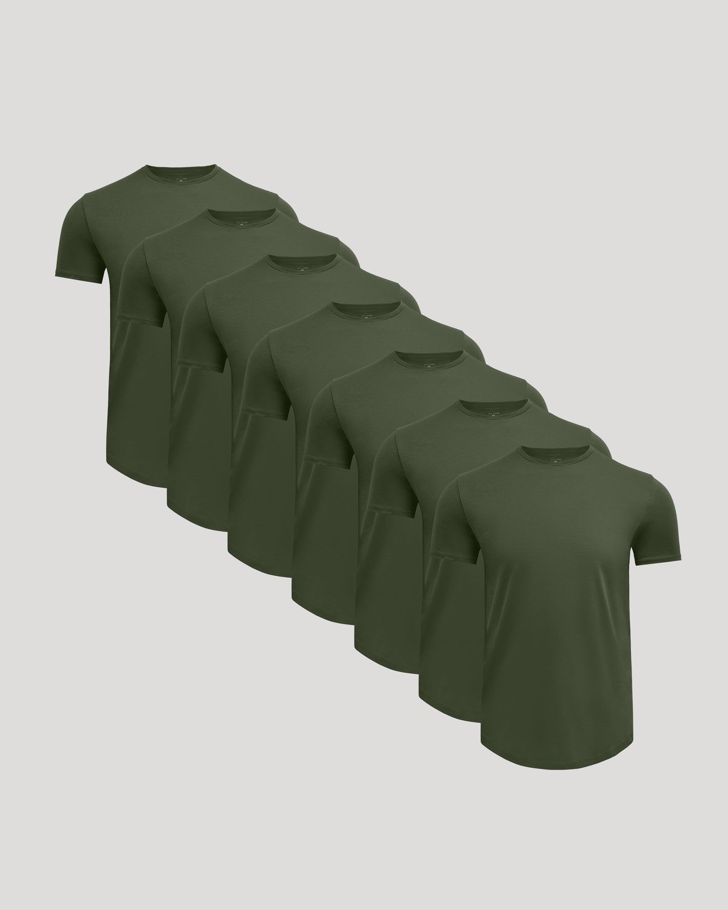 All Grove Pima Cotton Blend Curved Hem Crew 7-Pack stacked diagonally.