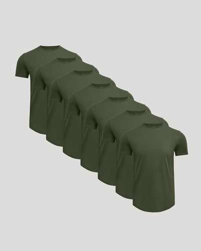 Pima Cotton Blend Crew ‑ Curved Hem (7‑Pack)