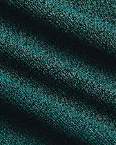 Ribbed 3/4 Sleeve Scoop Neck - Deep Emerald