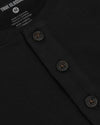Black Heavyweight Curved Hem Henley