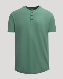 True ClassicNeo Fern Heavyweight Curved Hem Henley