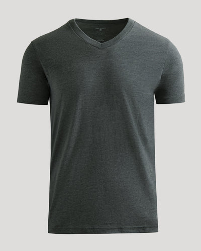 Cuello en V Clásico - Charcoal Heather Gray