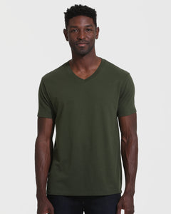 True ClassicDark Olive V-Neck T-Shirt